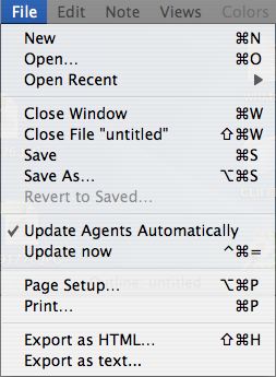 File menu File menu