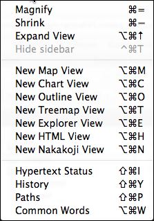 Views menu Views menu