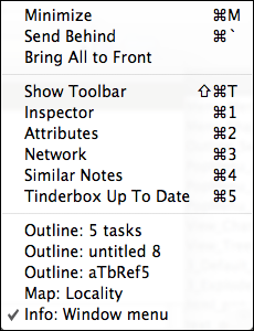 Window menu Window menu