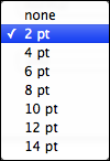 Paragraph Spacing pop-up menu Paragraph Spacing pop-up menu