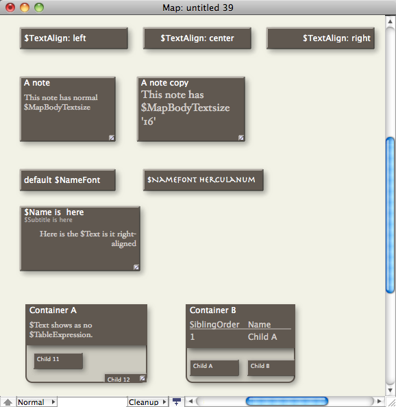 Notes displaying body text Notes displaying body text