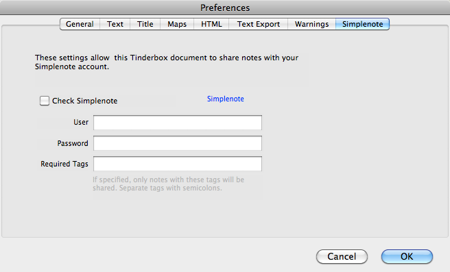 Simplenote (Document level only) Simplenote (Document level only)