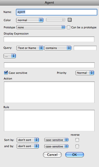 Create Agent dialog Create Agent dialog